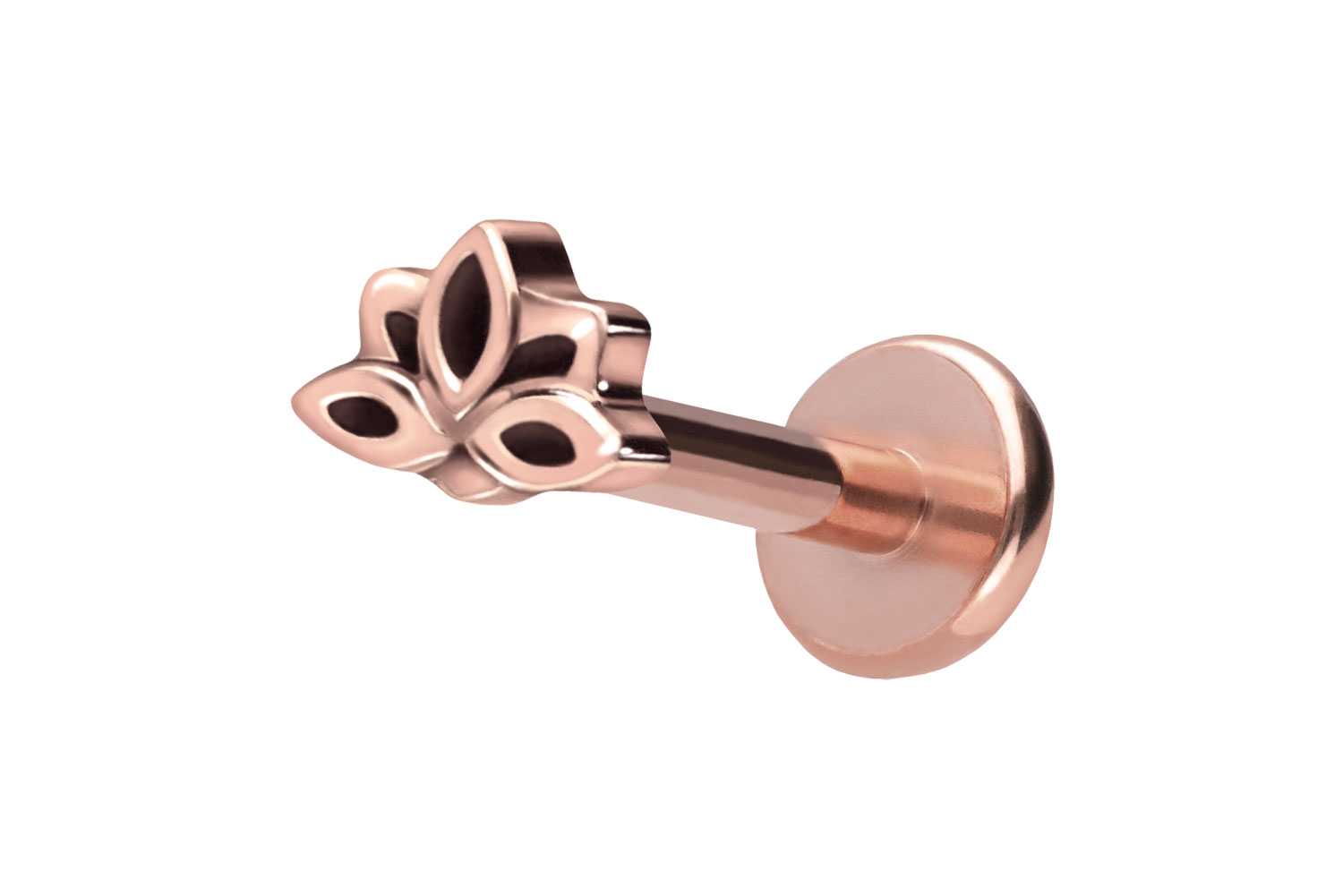 Titan Labret Piercing mit Push Fit LOTUSBLÜTE